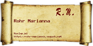 Rohr Marianna névjegykártya
